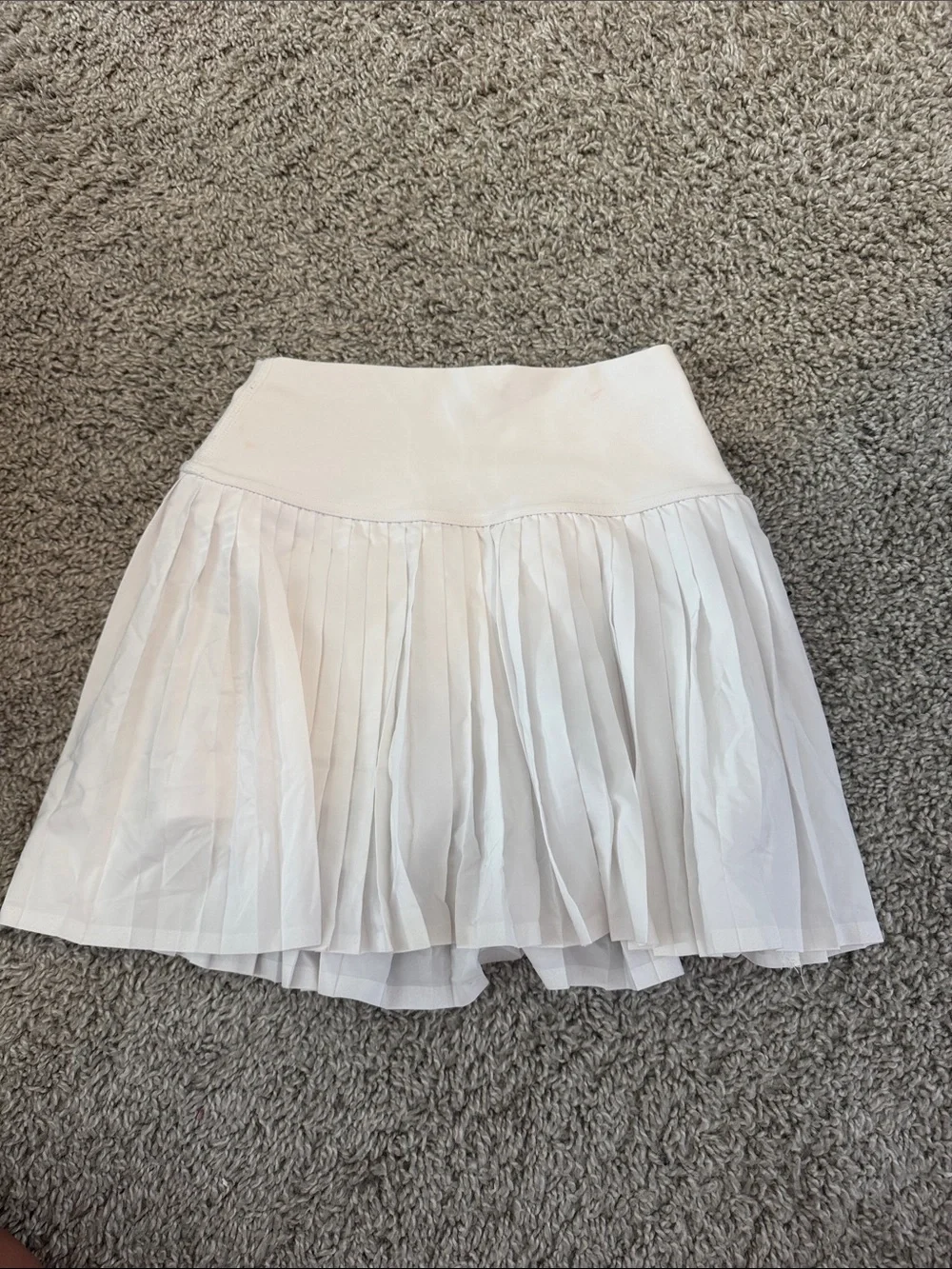 ALO Yoga White Pleated Circle Skirt